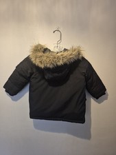 Baby Gap Kids Boys Black Puffer Jacket Coat Faux Fur Hood SIZE 3 Years Warm 