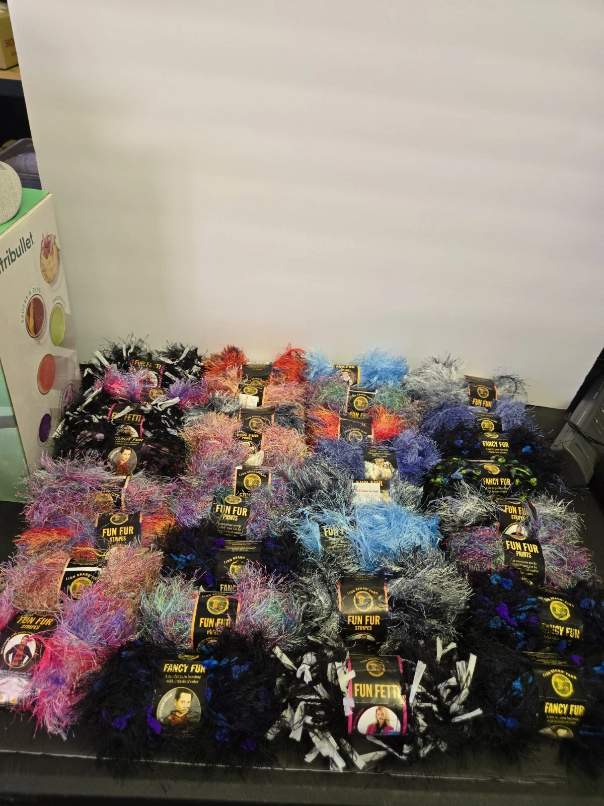 HUGE Lot Of Lion Brand Fun Fur Yarn All Brand New!! image 2
