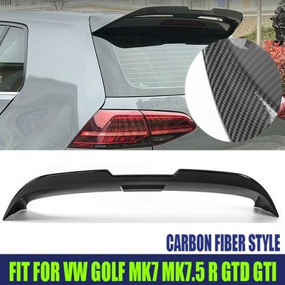 Rear Roof Spoiler Wing Fits VW Golf7 MK7 MK7.5 GTI GTD R 2014-2020 Carbon Fiber