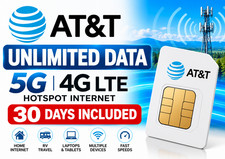 AT&T Unlimited Data SIM Card 5G 4G LTE Hotspot Internet 30 Days Included