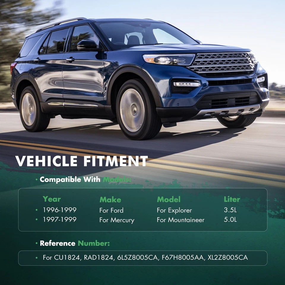 Radiador para Ford Explorer 1997-1999 Mercury Mountaineer 1996-1999 5,0 L V8 Foto 3 de 4