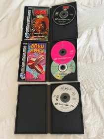 X3 Sega Saturn Games -Baku Baku - Hexen - Hardcore 4X4