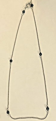 925 RL Marked Sterling Silver Blue Gems Necklace 17