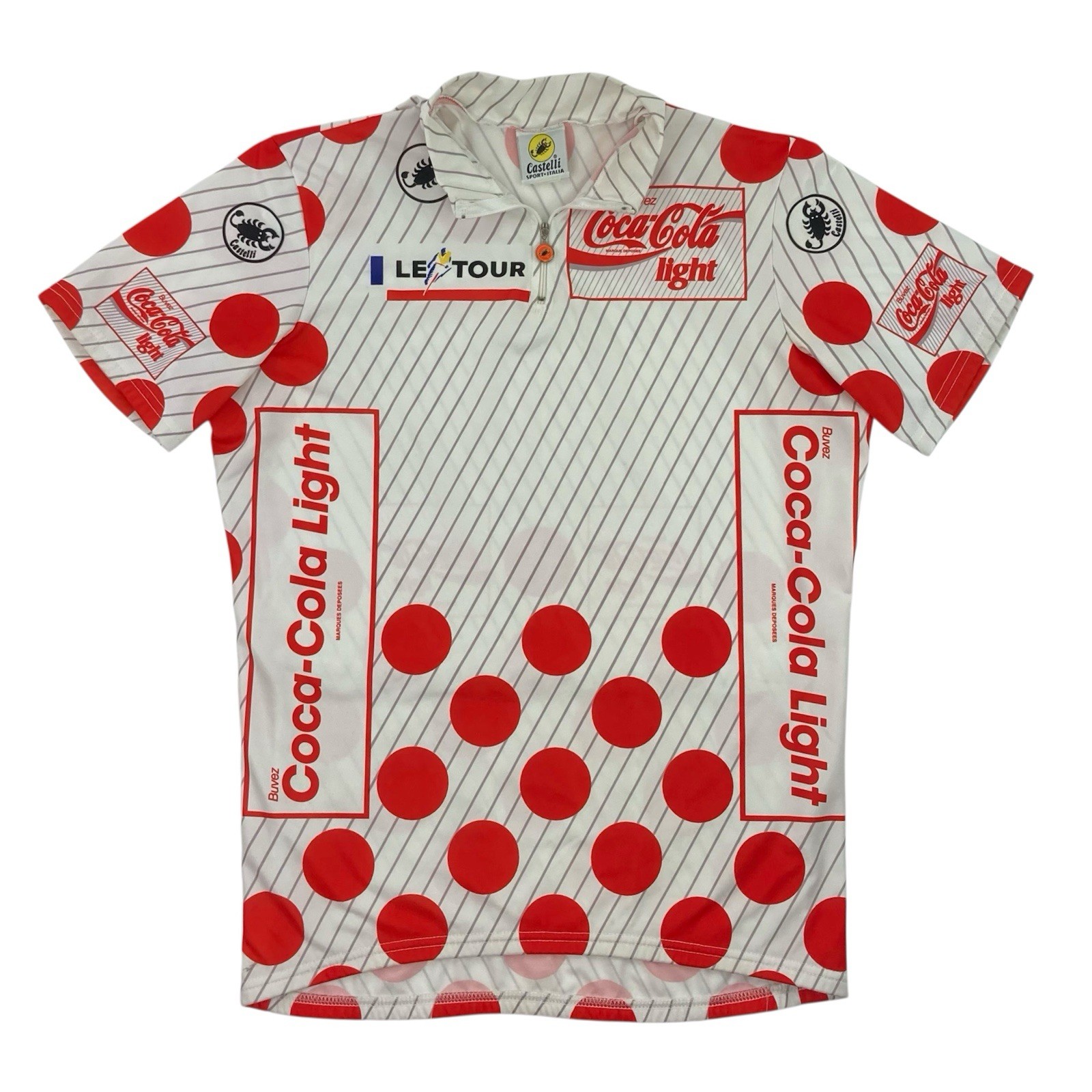 Vintage Castelli Coca Cola Light Le Tour Italy Cycling Jersey Polkadot 1992 -L-