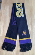 Los Angeles Lakers Black and Gold Scarf Made by Mitchell and Ness