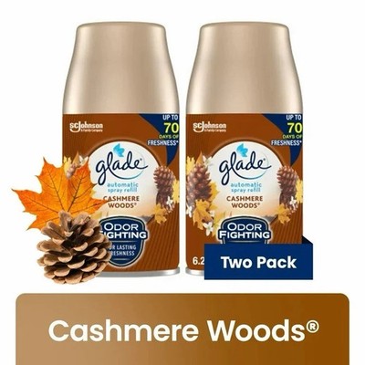 Glade Automatic Spray Refills Air Freshener Cashmere Woods, 2 Count