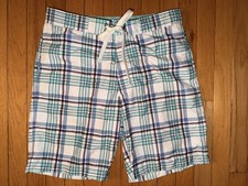 Merona Plaid Men's Swim Shorts size Small EUC elastic waist worn once