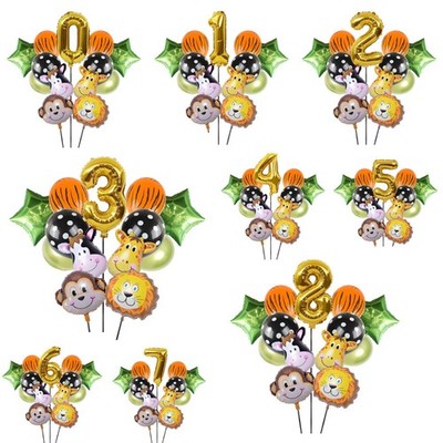16'' inch Number Foil LARGE Animal Balloons Jungle Kids Theme Birthday Party UK
