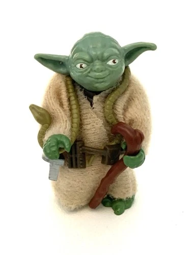 Vintage Star Wars Yoda true green ridged snake minty looks card fresh complete