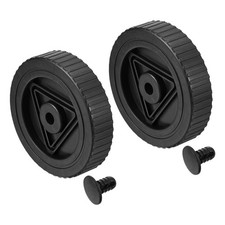 4.7" Universal Plastic Air Compressor Wheel with 9mm Plastic Plug Black, 2Pcs