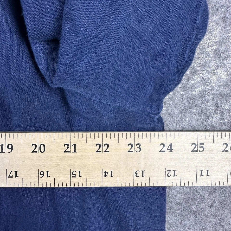 Charter Club Linen Shirt Mens 2XL Blue Long Sleeve Button Front Pockets Casual - Image 4 of 4