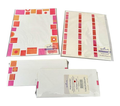 #ad VTG Hallmark Matching Stationary 30 Sheets Envelopes 30 amp; Labels 120 NEW $11.99