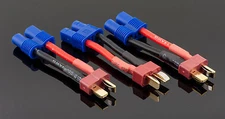 3 Pack: (3) T-Plug (Deans Style) Male to Female EC3 Style Connectors / Adapters