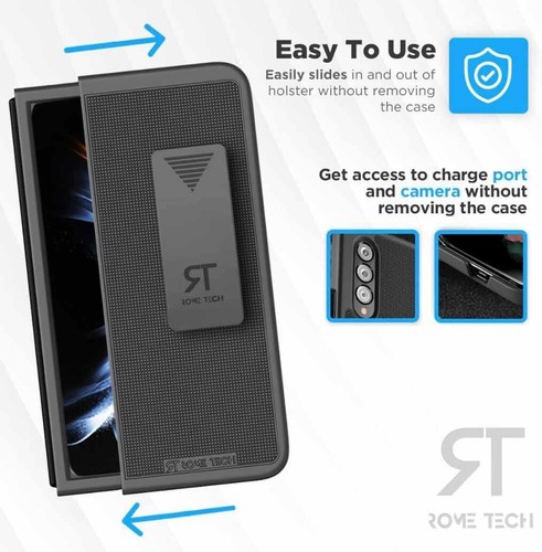 Rome Tech Case For Samsung Galaxy Z Fold 4 5G Holster Combo Cover Pen Holder - Picture 4 of 10