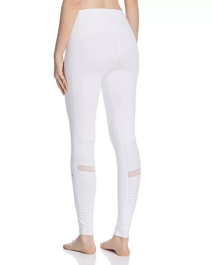 ALO Yoga Moto Black Mesh Detail Leggings S ($114), joga moto