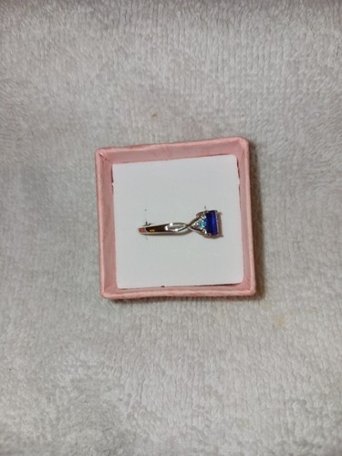 Size 6 Small Sterling Ring Octagon Tanzanian Blue Spinel Neon Apatite (DF) (677) - Picture 2 of 13