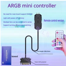 5V 3pin To SATA Power Supply RGB Sync Controller Cable With Remote Control Black