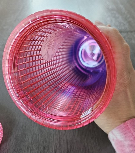 Starbucks 24oz Tumbler Cup Cold Watermelon Pink Purple Gradient Ombre Grid Venti - Picture 5 of 5