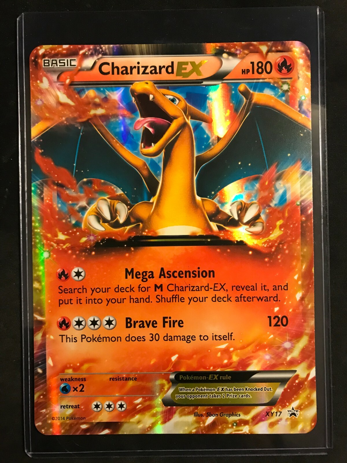 Pokemon Charizard EX XY17 JUMBO Holo NM/M Oversized Promo Card with Toploader