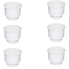 6 PCS White Boat Plastic Cup Drink Can Holder Boat Marine RV Pontoon Universal