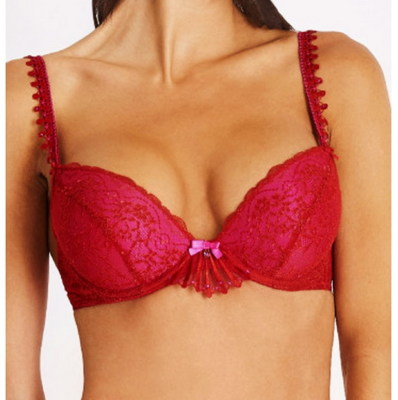 AUBADE IVRESSE BYZANTINE RED PADDED PUSH-UP BRA 34B NWT MSRP $129