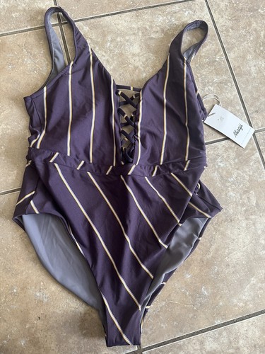 Neu mit Etikett Maaji L One Piece Badeanzug bedruckt Designer bunte Poolparty