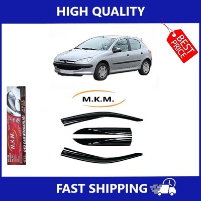 For Peugeot 206 1998-2012 ABS Plastic Window Wind Deflector Rain Sun Guard