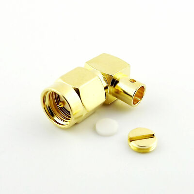 SMA Male Plug Right Angle Solder For Semi-Rigid RG402 0.141'' Cable RF Connector