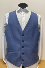 Pale Blue waistcoat size 42R with dark blue satin back