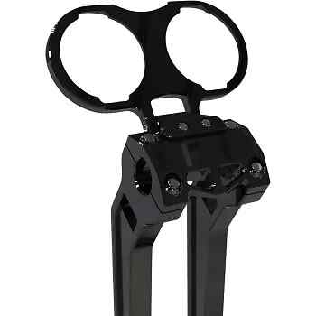 LA Choppers Black Dual Gauge Mount Harley Dyna Switchback 12-16