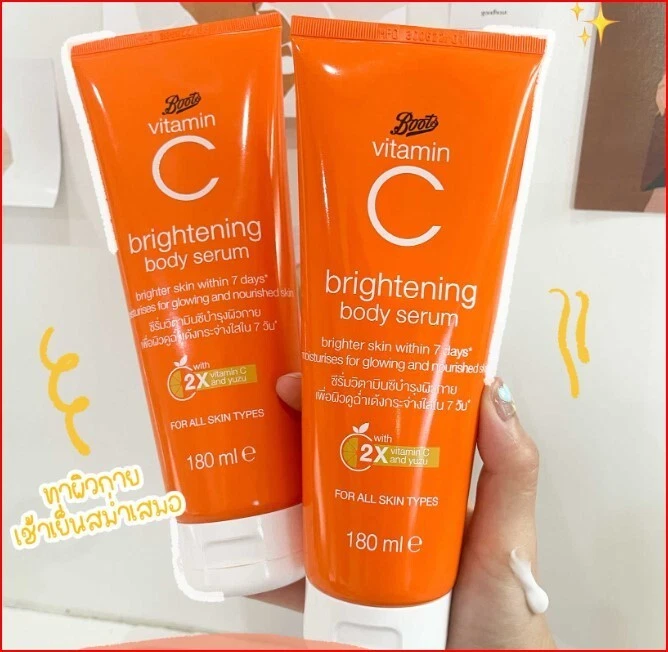 4 Tubos Botas Vitamina C Suero Corporal Iluminador Piel Exfoliante Facial 180 ml. Foto 3 de 4