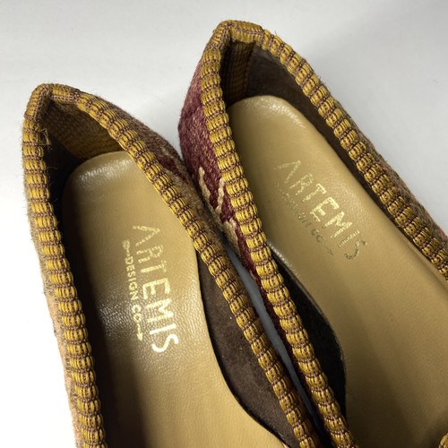 Artemis Design Co Sz 36 US 5.5 Kilim Tapestry Woven Carpet Smoking Loafers Shoes - Picture 7 of 9