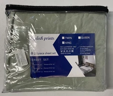 3 Piece Duvet Cover Set, KING Size 108x102" Reversible Bedding GREEN GRAY Grey