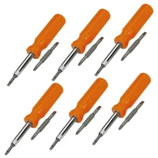 6 Pack 6in1 Screwdrivers, Flat 3/16", ¼", Phillips #1, #2, Nut Drivers ¼", 5/16"