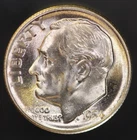 1954 S ROOSEVELT DIME BU FRESH FROM ORIGINAL ROLL -LOT 5237