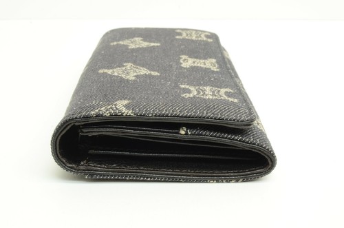 Authentic Celine Denim Clutch Wallet Signature Logo Clutch Accessory Organizer - Picture 5 of 12