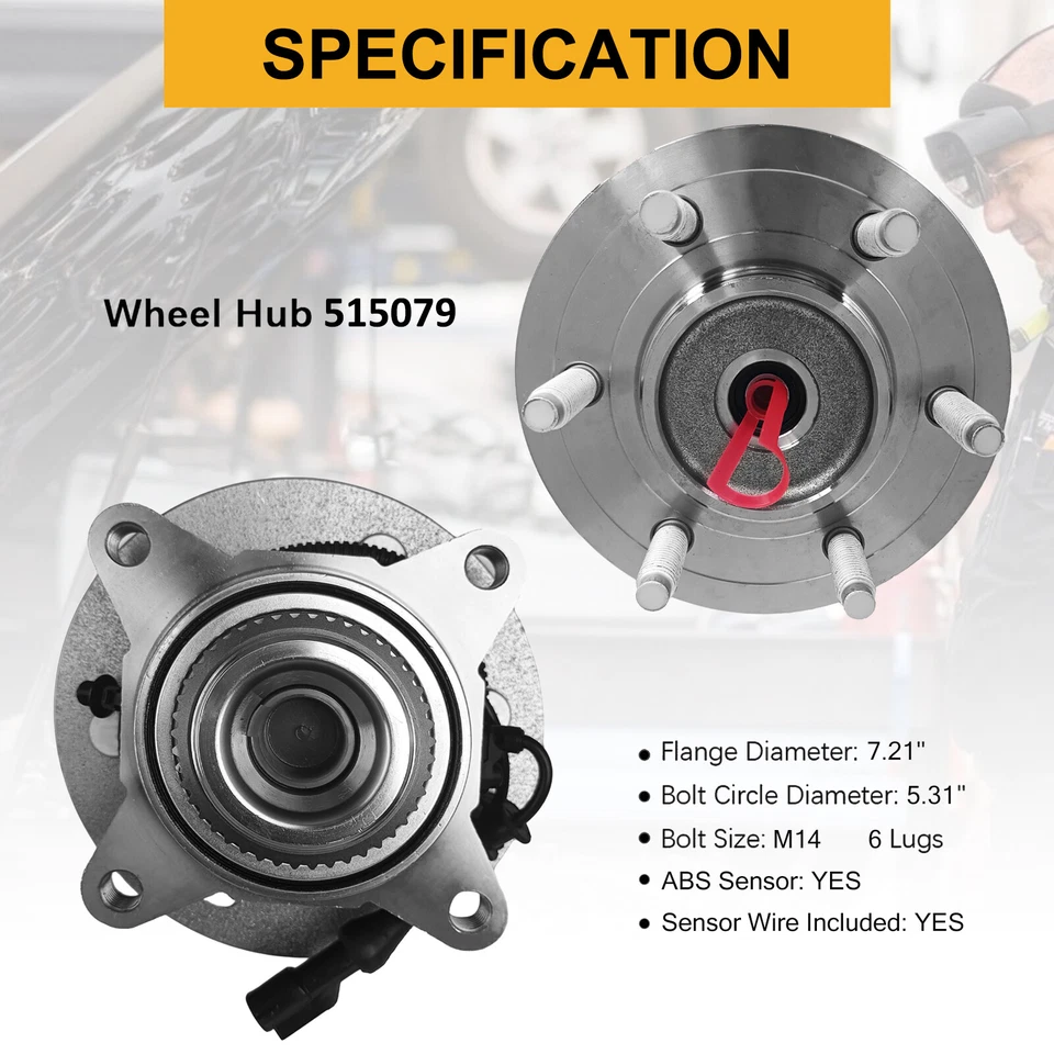 2x Front Wheel Hub Bearings for 2000-2006 Ford Expedition Lincoln Navigator 4WD - Image 3 of 4