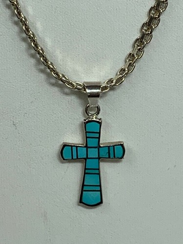 LC Sterling Silver and Inlaid Turquoise 