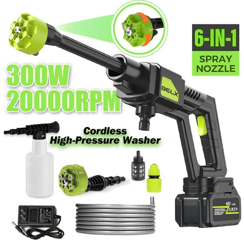 Portable Cordless Pressure Washer 48V MAX Power Cleaner Kit for Cars Home Garden - Picture 5 of 24