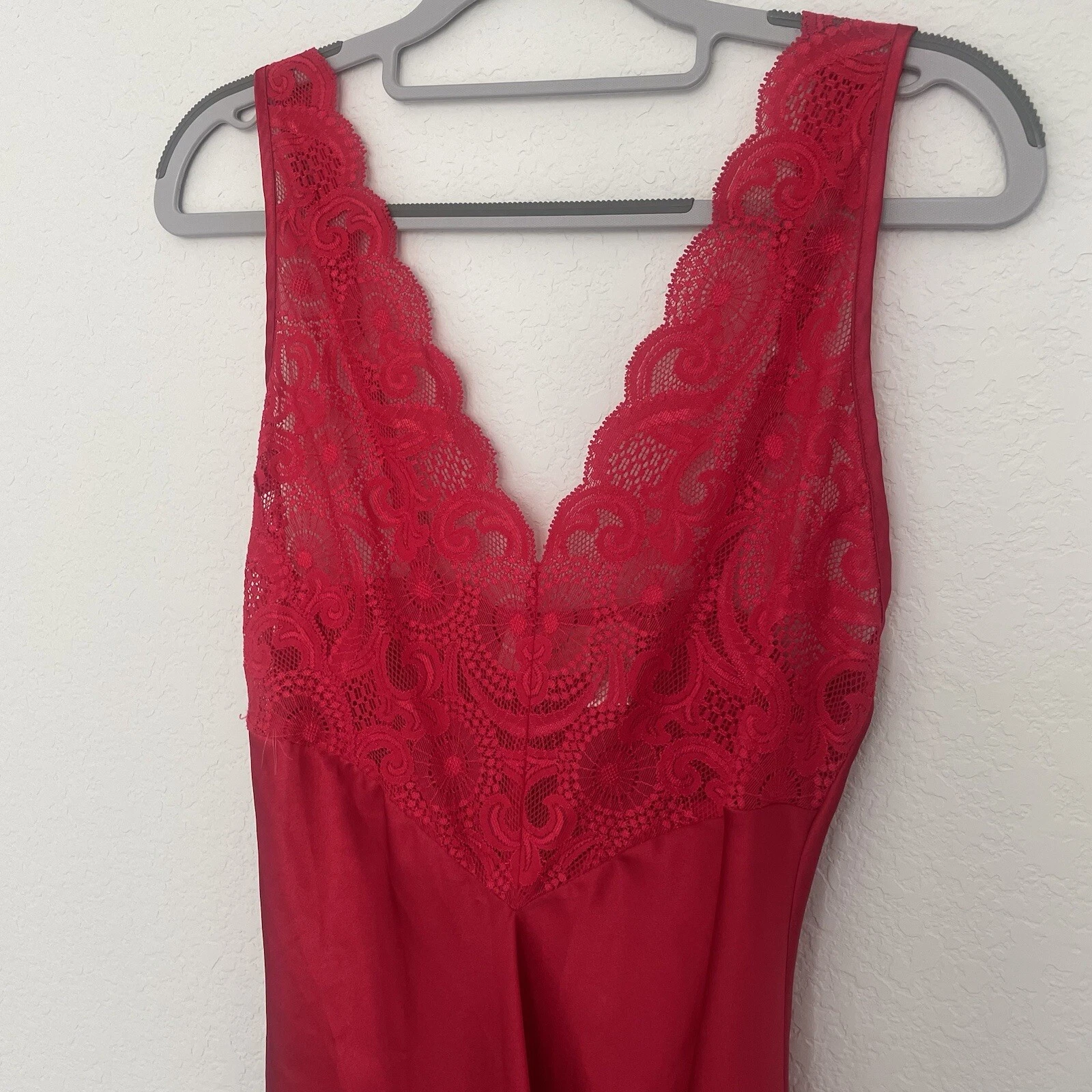 UNDERCOVER Abito lungo slip Victoria’s Secret etichetta oro taglia small raso rosso pigiama