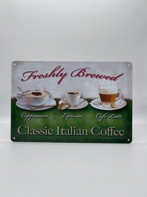 Blechschild Italian Coffee 20x30cm Nostalgie Retro Reklame Vintage Deko Geschenk