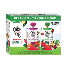 Once Upon A Farm Organic Fruit Veggie Blend Variety Pack, 3.2 oz., 8ct.
