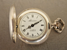 Vintage Arnex 17 Jewel Incabloc Ladies Pocket Watch w/ 925 Sterling Silver Case