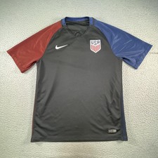 USA Soccer Jersey Mens Medium Black Nike Football Shirt USMNT Crest Patch Logo
