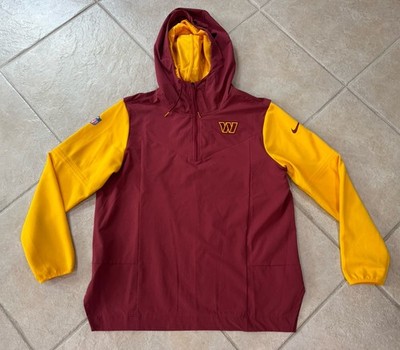 Washington Commanders Nike On Field Half Zip Jacket Burgundy Gold Men's L