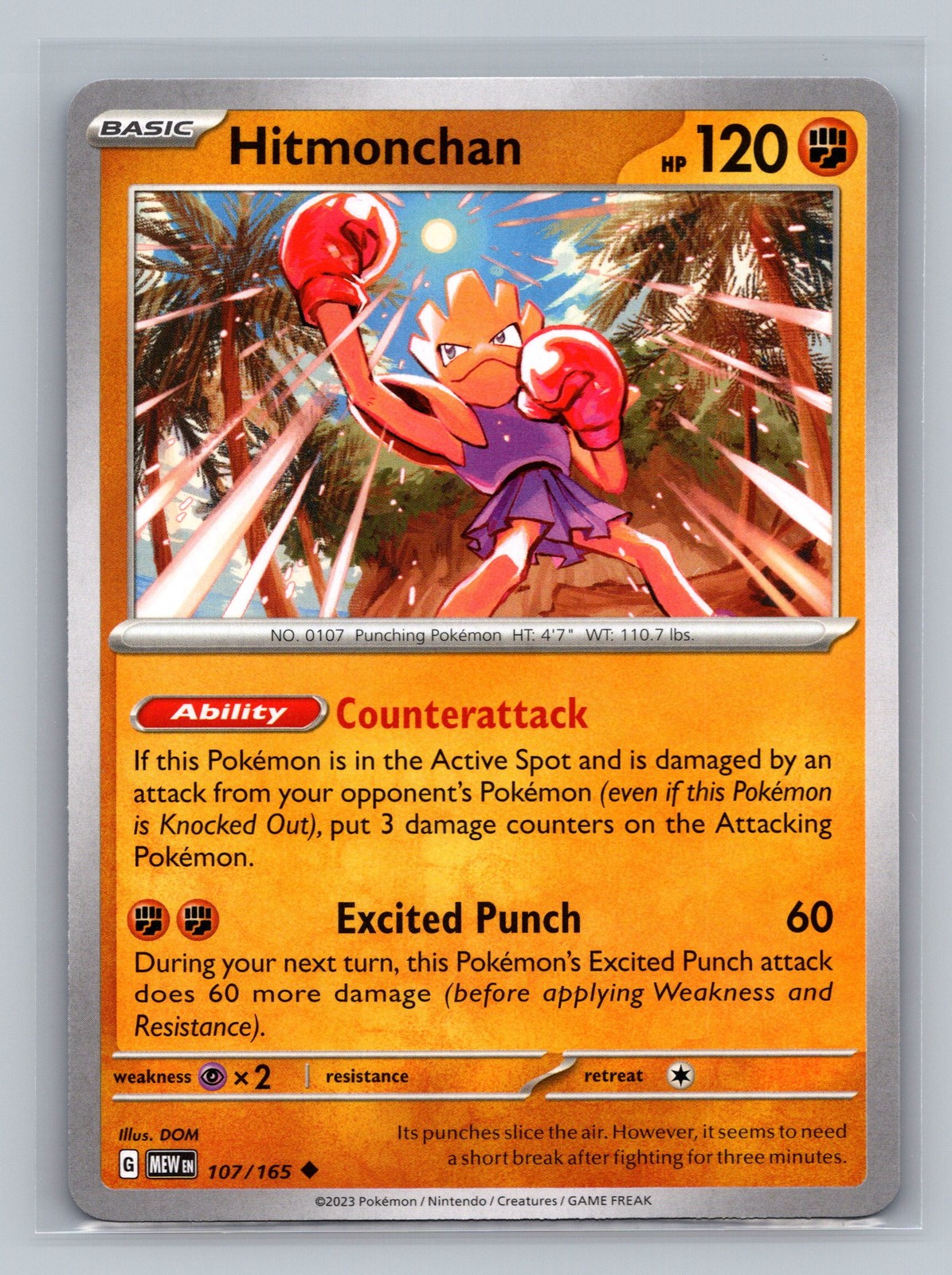 Pokémon TCG #107/165 Hitmonchan SV: Scarlet & Violet 151 Normal Near Mint