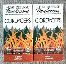 2Packs Host Defense Cordyceps 120 Veggie Caps Energy Endurance Support Exp 09/25