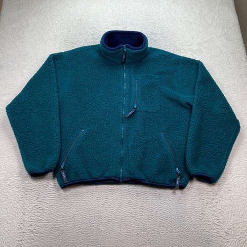 LL Bean Fleece Herren Jacke Full-Zip Large alle Zustände grün hergestellt in den USA 90er Vintage
