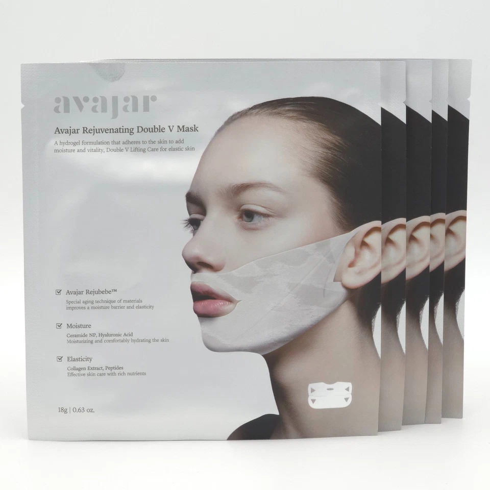 Avajar Rejuvenating Double V Mask 18g x 5ea Lifting Moisture Vitality K-Beauty - Image 2 of 4