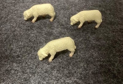 3 x Schaf, VINTAGE, BULLY, 6 Cm, W-Germany, Gestempelt, Ohne PVC